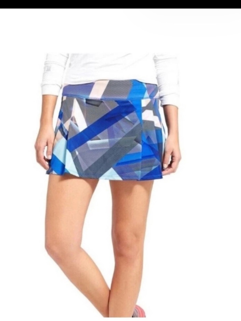 Athleta Blue Multi Geometric Skort size Lg